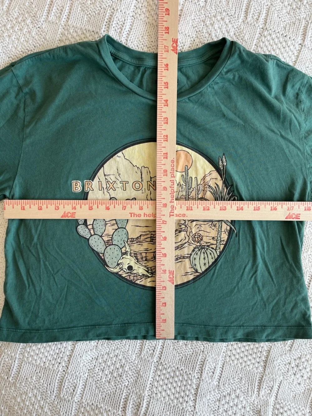 Brixton Women's Oversized Desert Cactus Boxy Crew Tee Shirt Cactus Green Sz XS - Picture 4 of 5